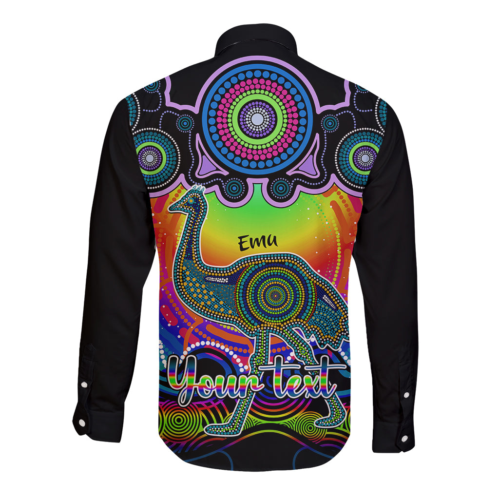 personalised-australia-aquarius-emu-zodiac-long-sleeve-button-shirt-auz-astrology-aboriginal-rainbow