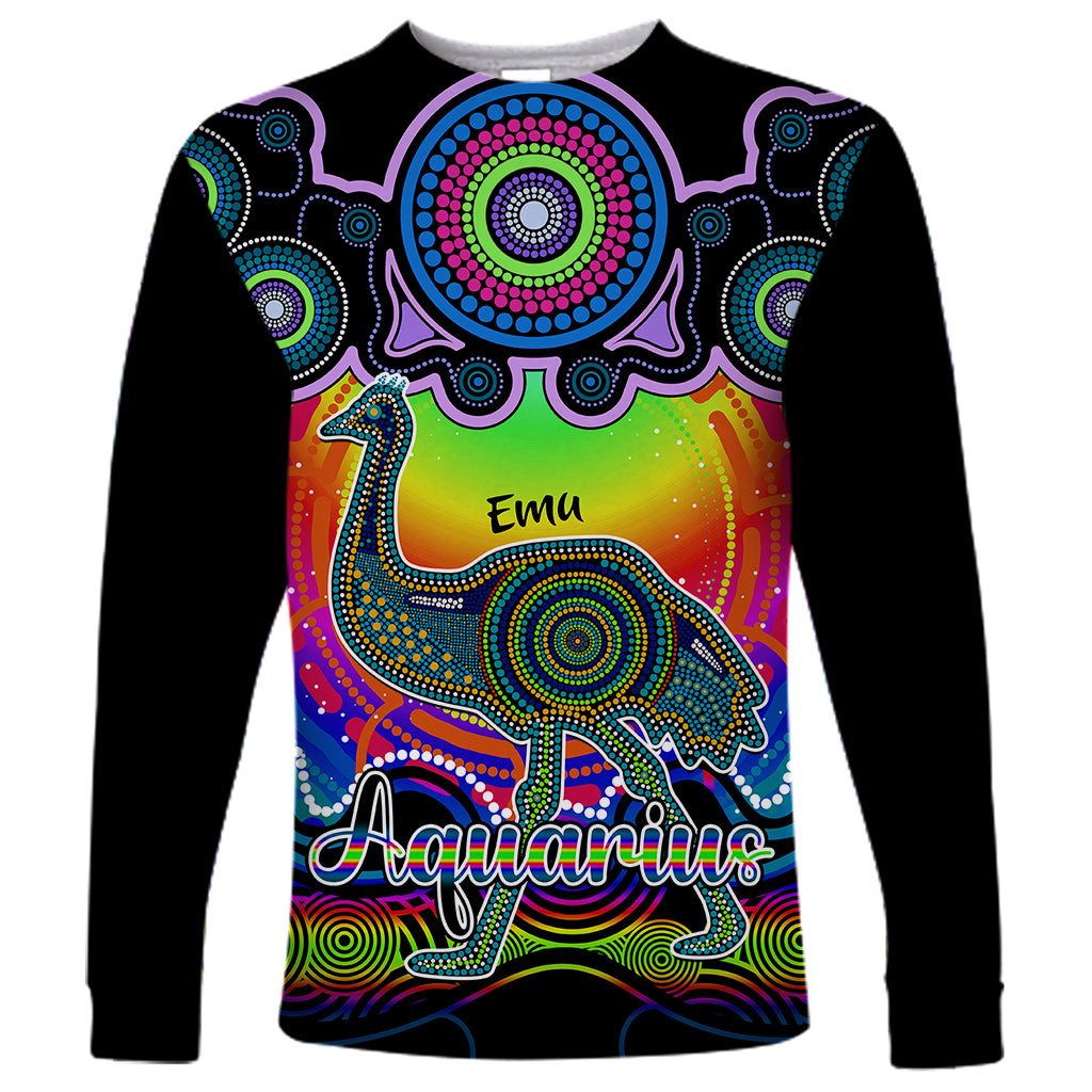 personalised-australia-aquarius-emu-zodiac-long-sleeve-shirt-auz-astrology-aboriginal-rainbow