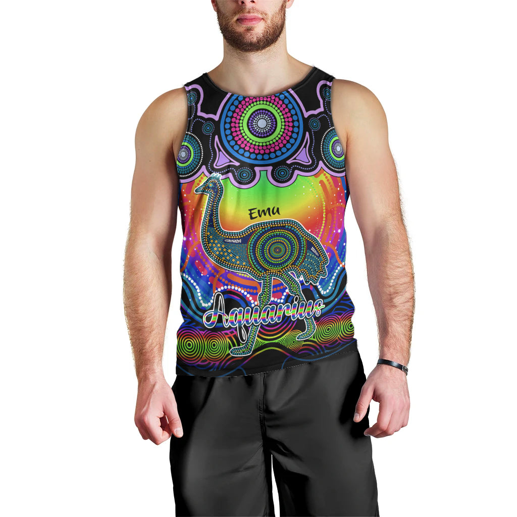 personalised-australia-aquarius-emu-zodiac-men-tank-top-auz-astrology-aboriginal-rainbow