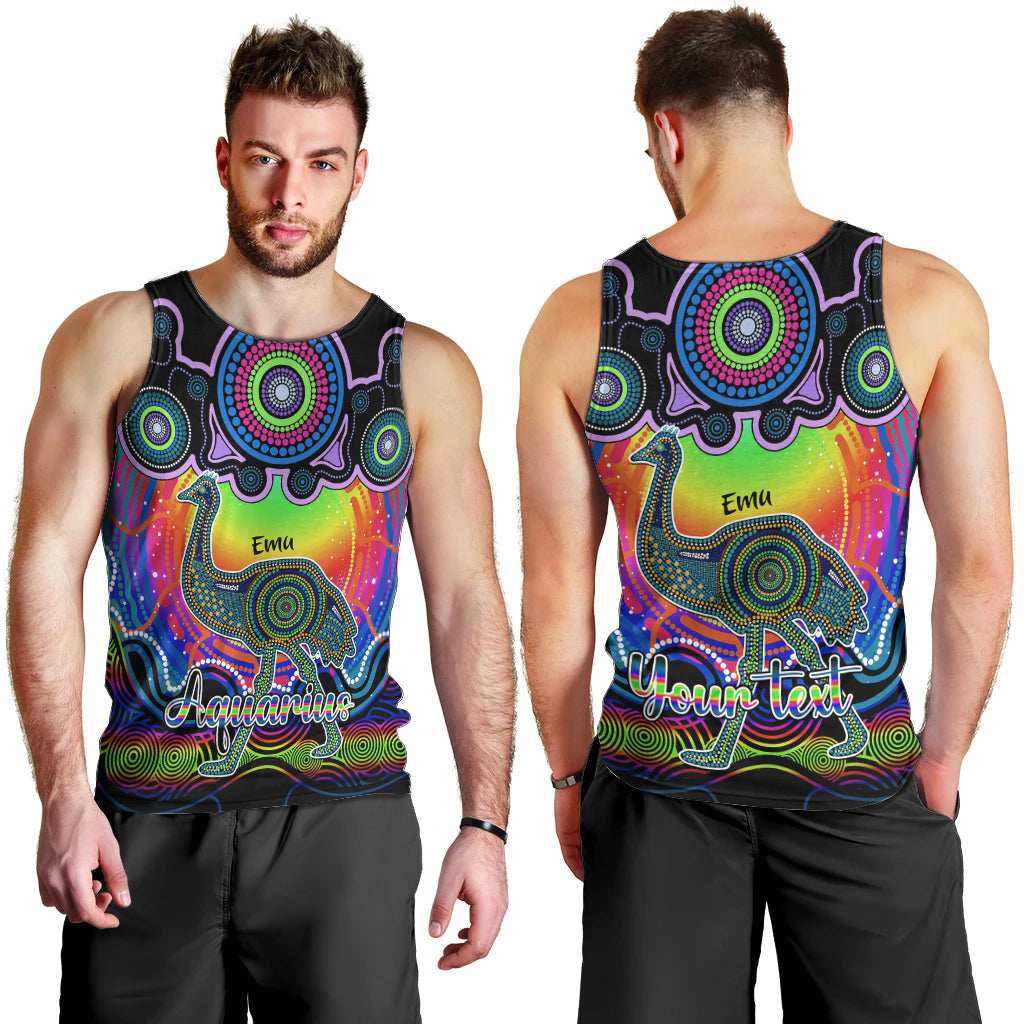 personalised-australia-aquarius-emu-zodiac-men-tank-top-auz-astrology-aboriginal-rainbow