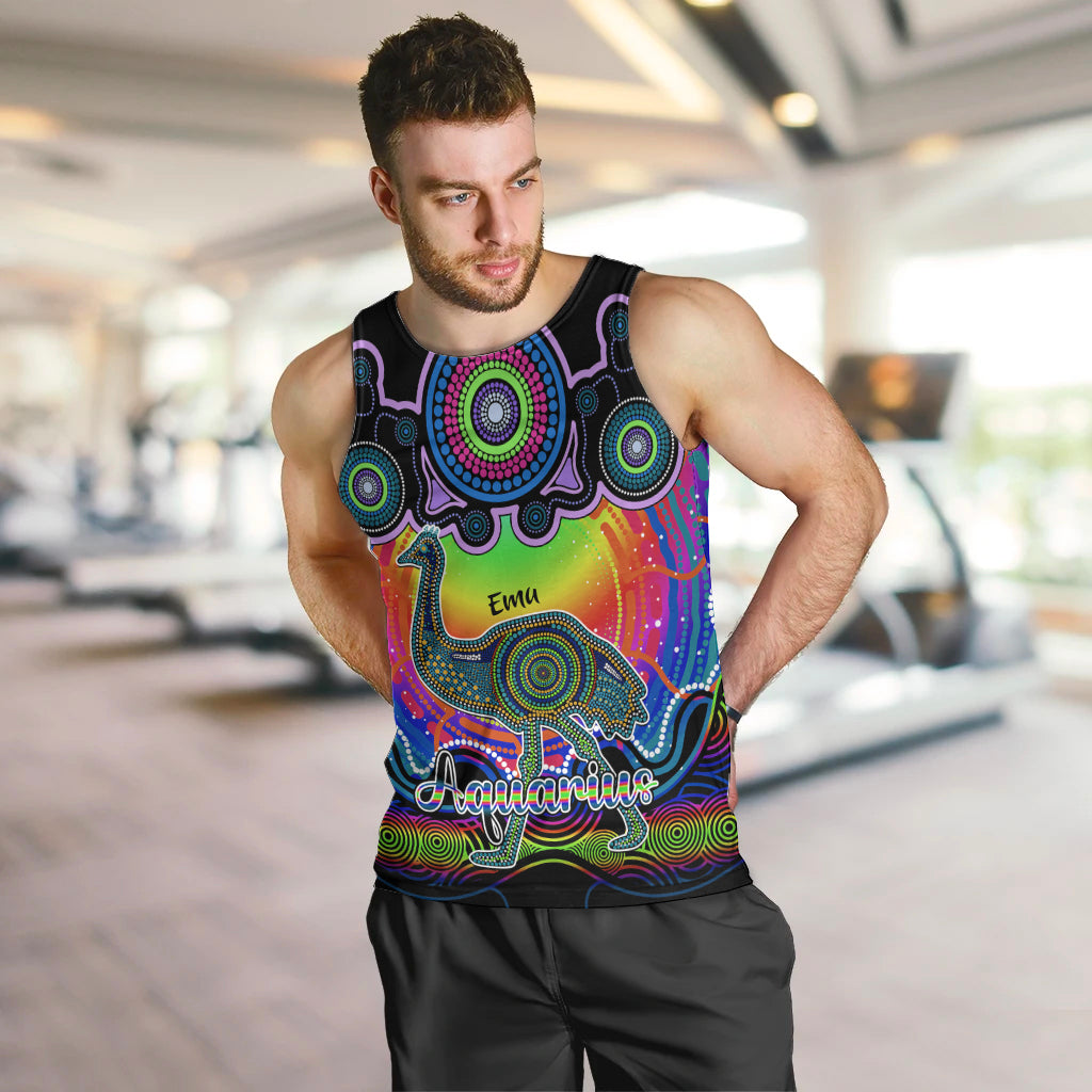 personalised-australia-aquarius-emu-zodiac-men-tank-top-auz-astrology-aboriginal-rainbow