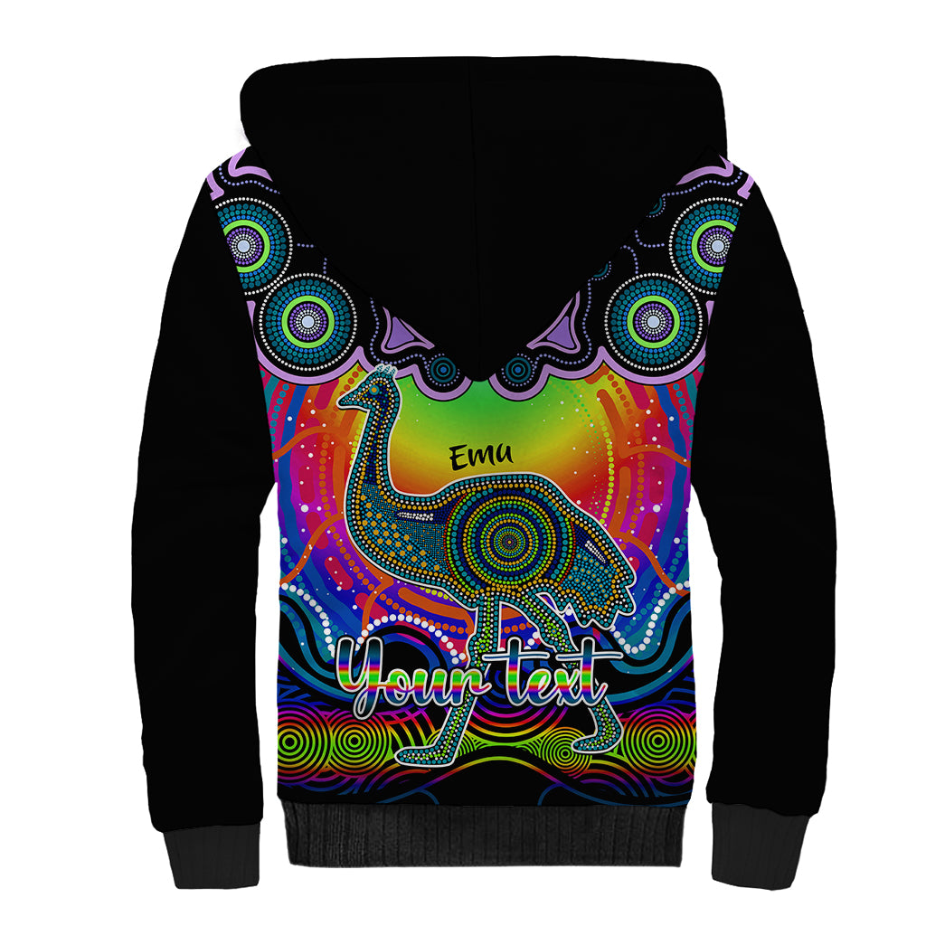 personalised-australia-aquarius-emu-zodiac-sherpa-hoodie-auz-astrology-aboriginal-rainbow