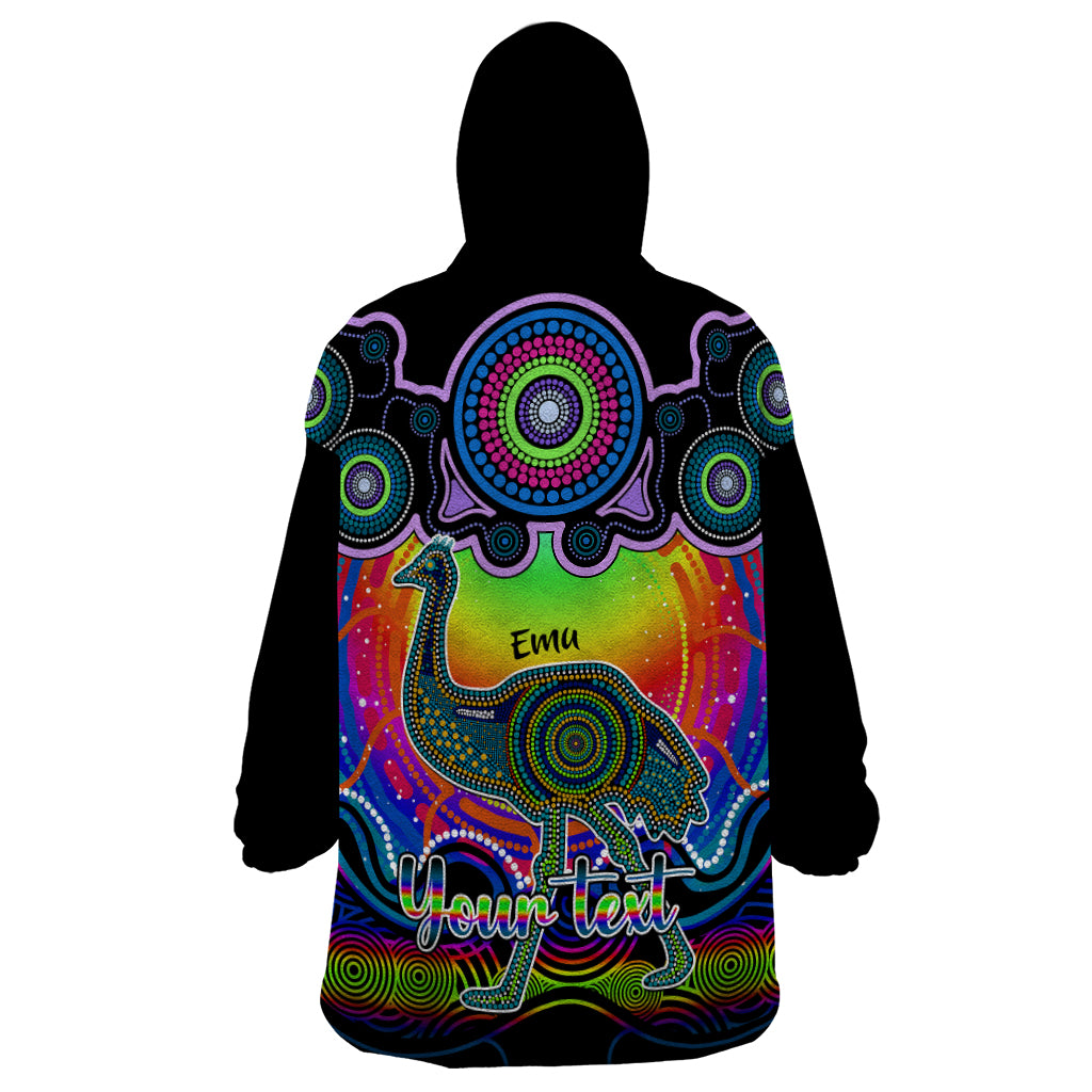 personalised-australia-aquarius-emu-zodiac-wearable-blanket-hoodie-auz-astrology-aboriginal-rainbow