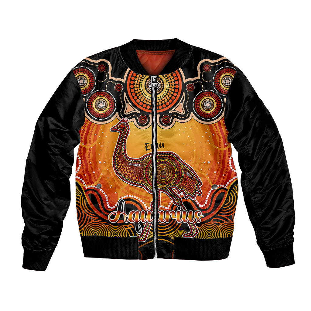 personalised-australia-aquarius-emu-zodiac-bomber-jacket-auz-astrology-aboriginal-red