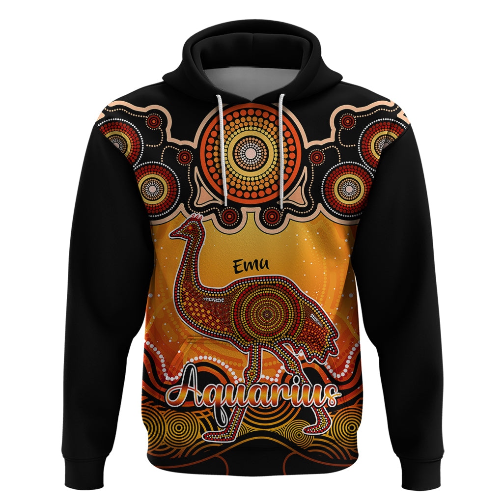 personalised-australia-aquarius-emu-zodiac-hoodie-auz-astrology-aboriginal-red