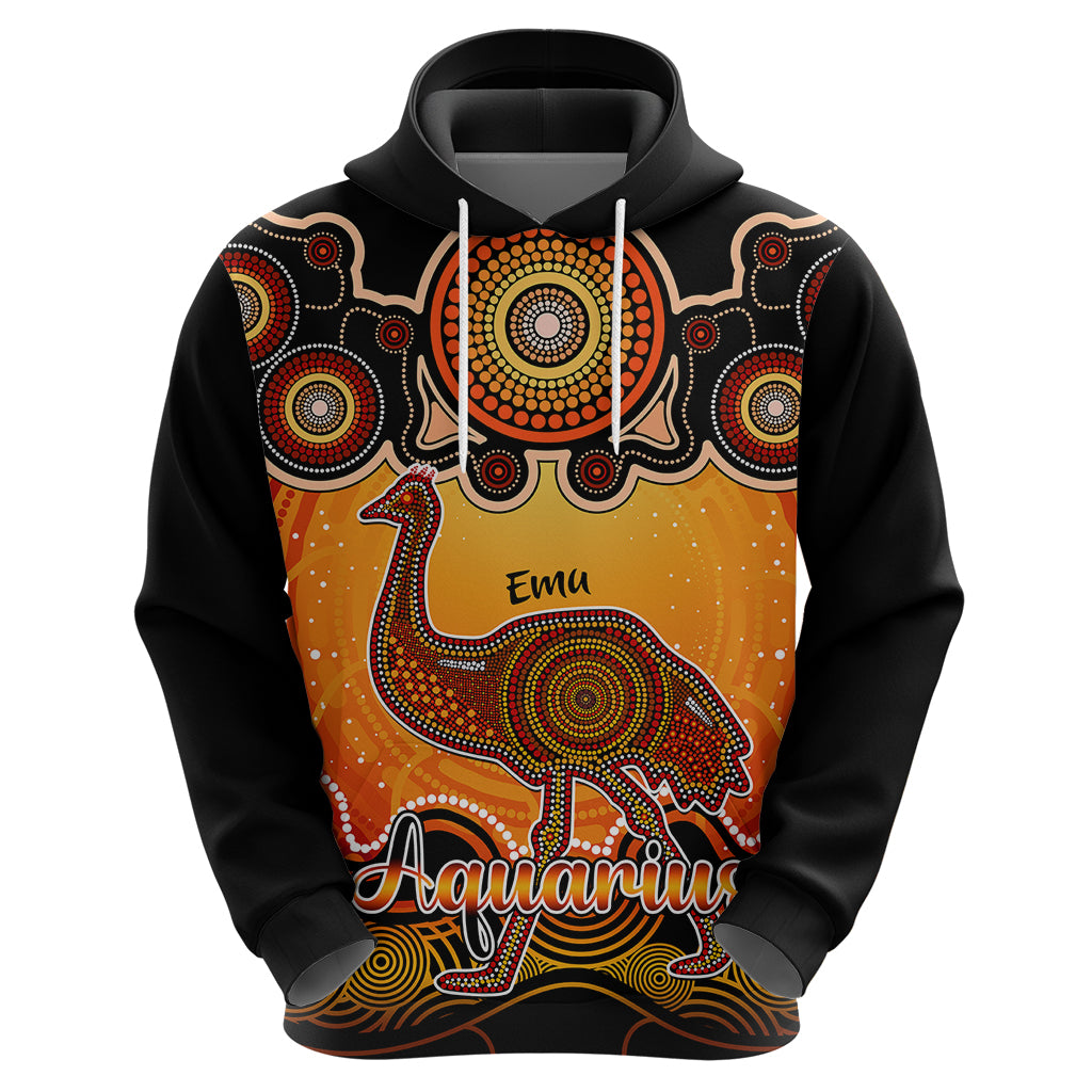 personalised-australia-aquarius-emu-zodiac-hoodie-auz-astrology-aboriginal-red