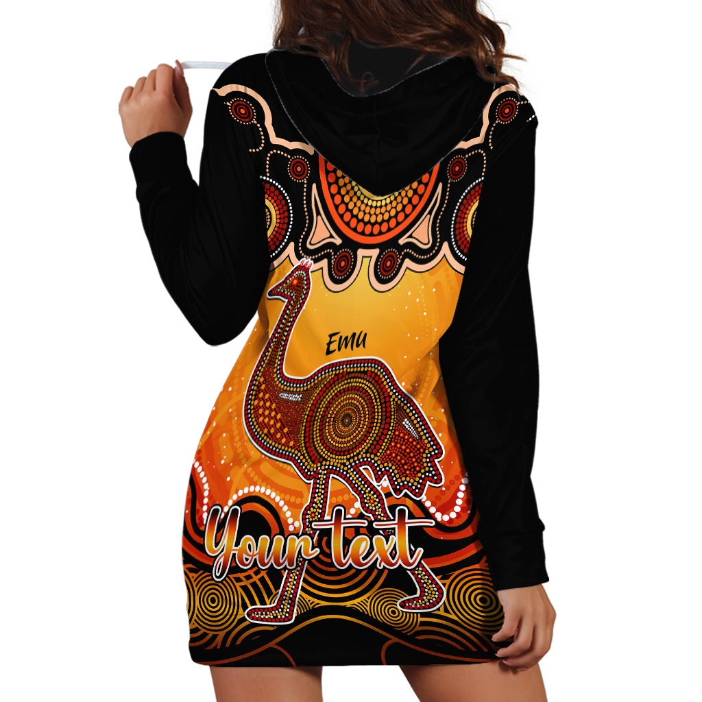 personalised-australia-aquarius-emu-zodiac-hoodie-dress-auz-astrology-aboriginal-red