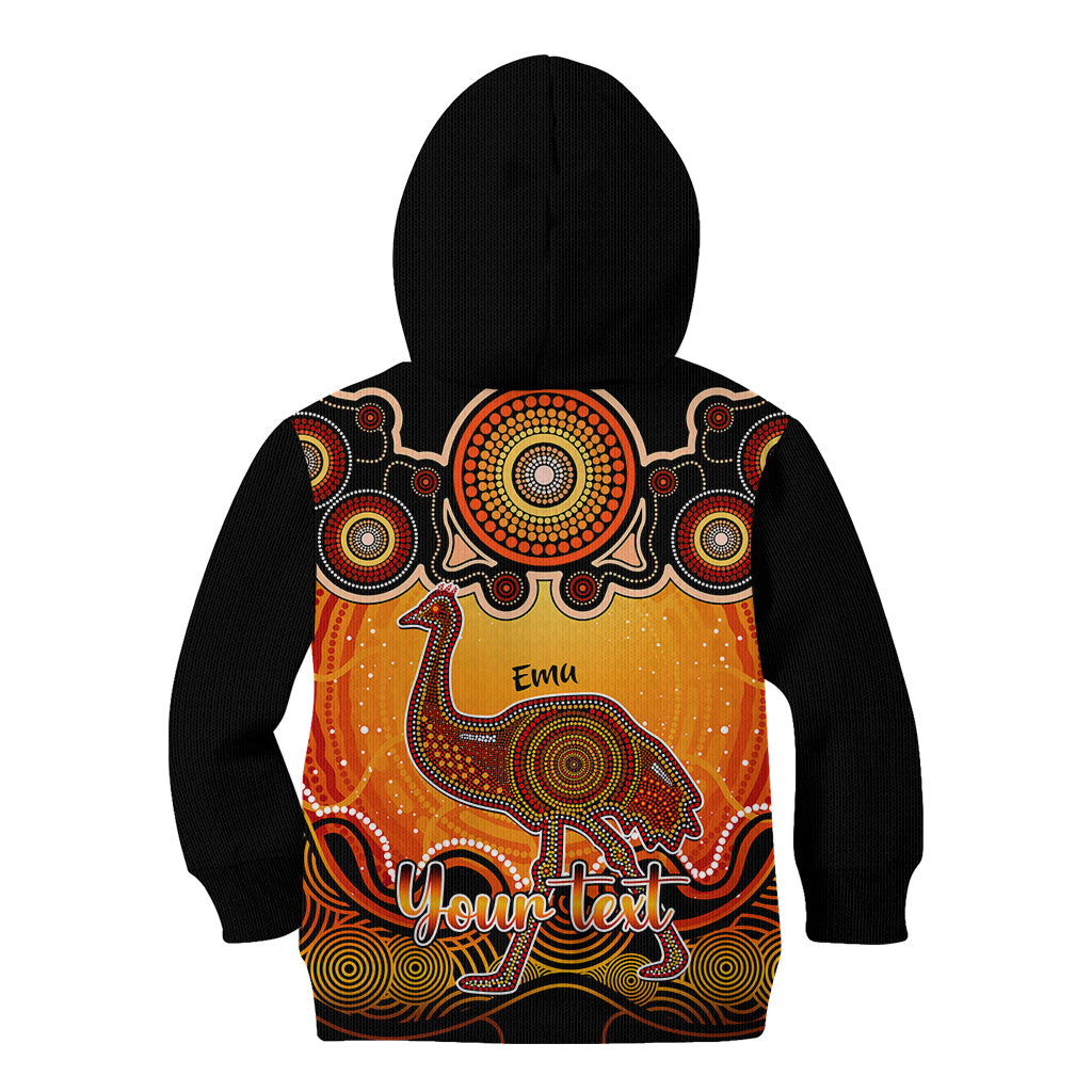 personalised-australia-aquarius-emu-zodiac-kid-hoodie-auz-astrology-aboriginal-red