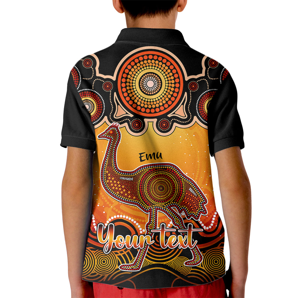 personalised-australia-aquarius-emu-zodiac-kid-polo-shirt-auz-astrology-aboriginal-red