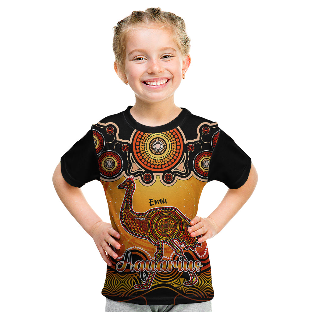 personalised-australia-aquarius-emu-zodiac-kid-t-shirt-auz-astrology-aboriginal-red