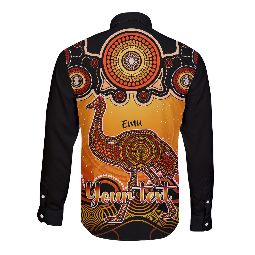 personalised-australia-aquarius-emu-zodiac-long-sleeve-button-shirt-auz-astrology-aboriginal-red