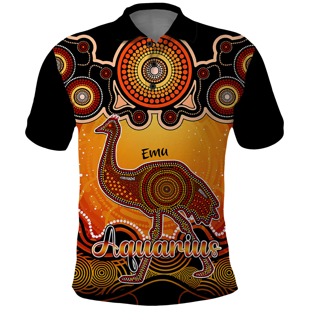 personalised-australia-aquarius-emu-zodiac-polo-shirt-auz-astrology-aboriginal-red