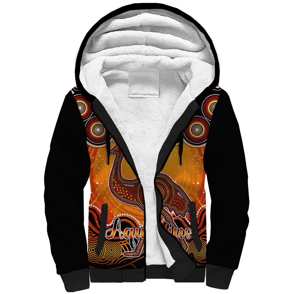 personalised-australia-aquarius-emu-zodiac-sherpa-hoodie-auz-astrology-aboriginal-red