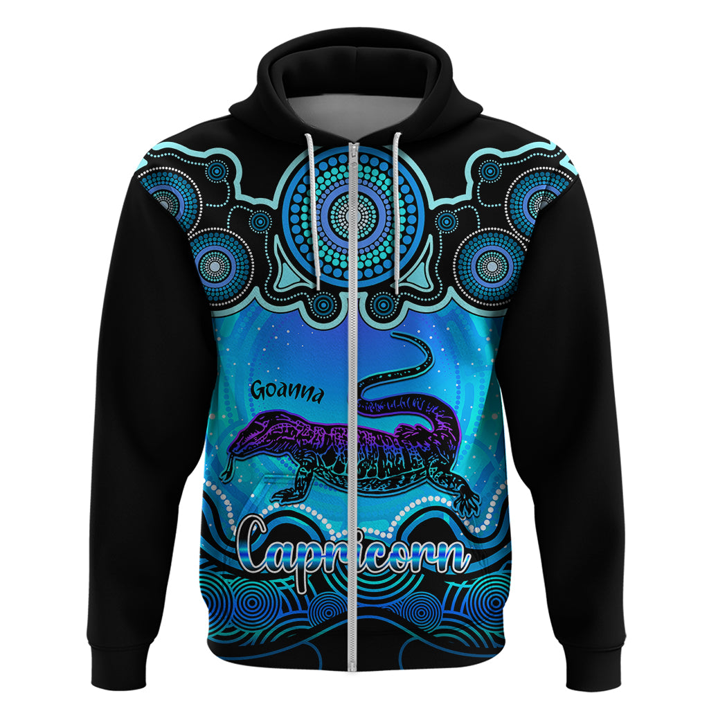 personalised-australia-capricorn-goanna-zodiac-hoodie-auz-astrology-aboriginal-aqua