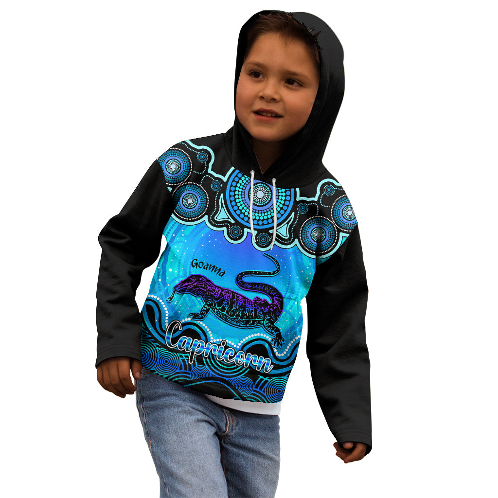 personalised-australia-capricorn-goanna-zodiac-kid-hoodie-auz-astrology-aboriginal-aqua