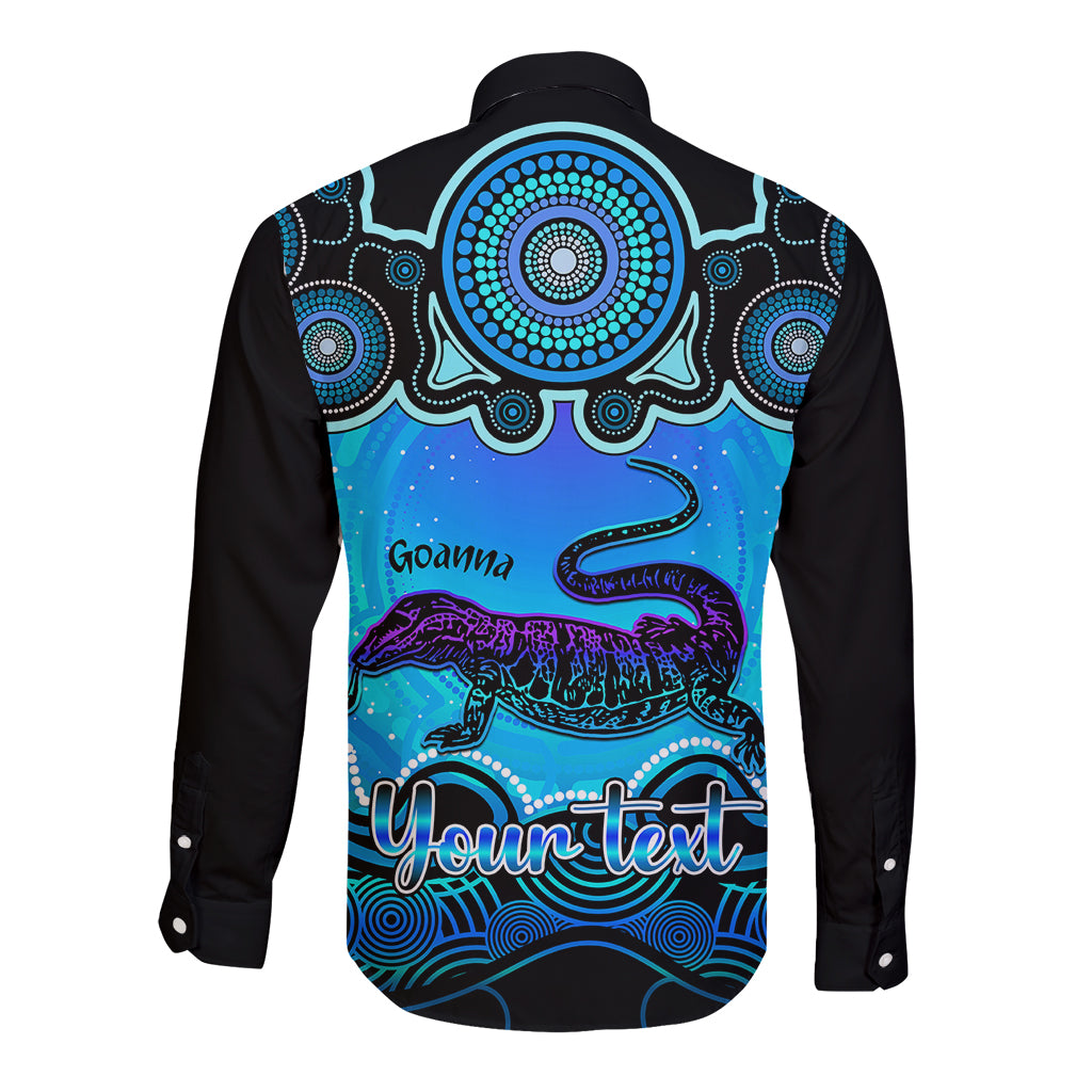 personalised-australia-capricorn-goanna-zodiac-long-sleeve-button-shirt-auz-astrology-aboriginal-aqua