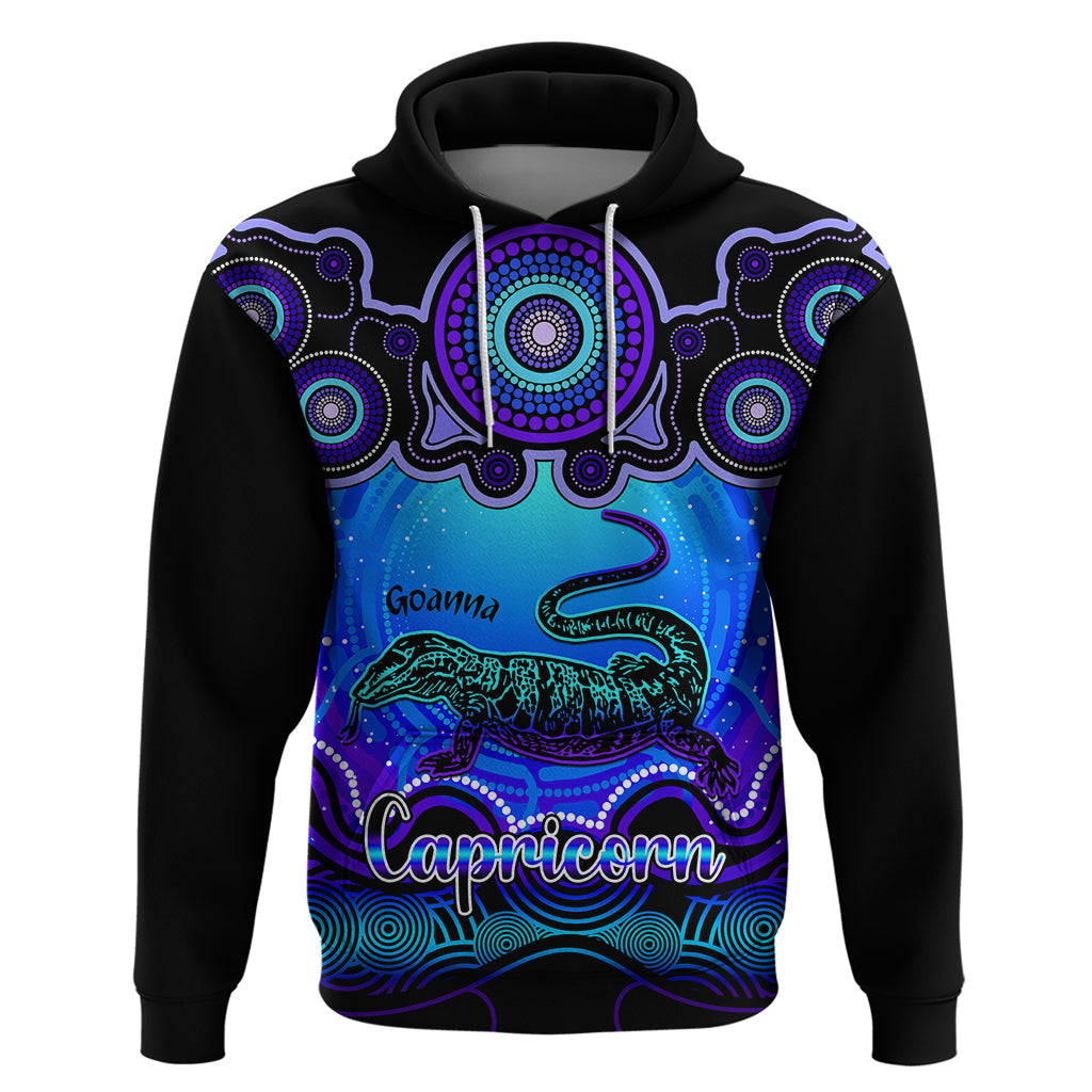 personalised-australia-capricorn-goanna-zodiac-hoodie-auz-astrology-aboriginal-blue