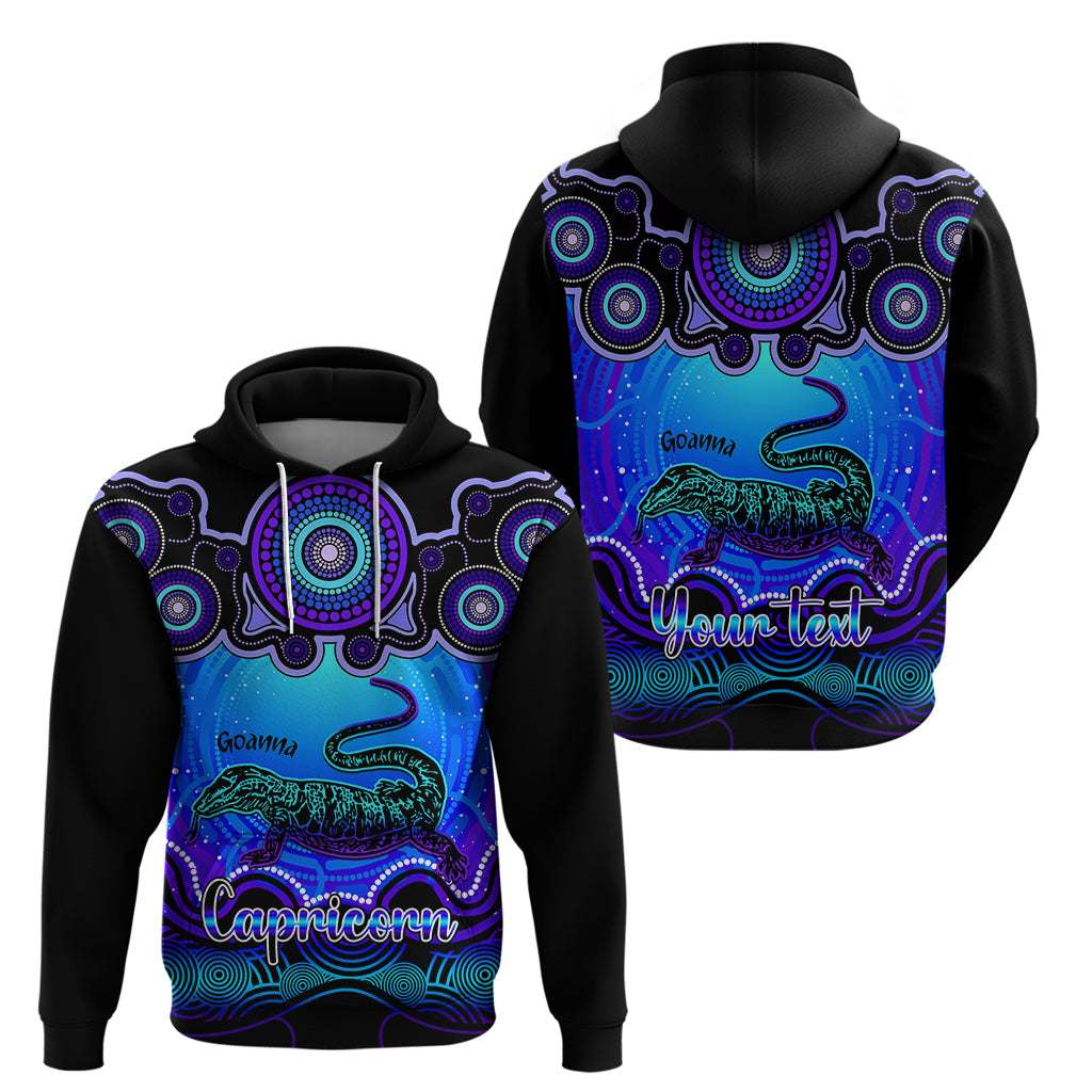 personalised-australia-capricorn-goanna-zodiac-hoodie-auz-astrology-aboriginal-blue