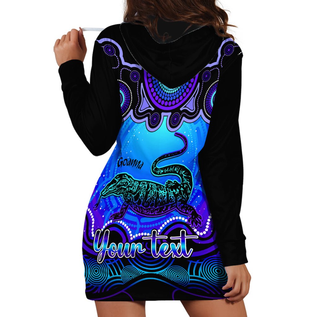 personalised-australia-capricorn-goanna-zodiac-hoodie-dress-auz-astrology-aboriginal-blue