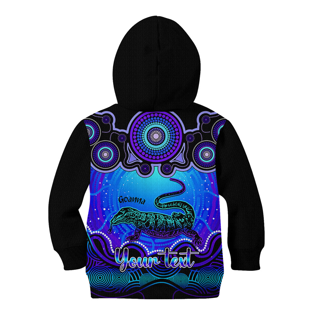 personalised-australia-capricorn-goanna-zodiac-kid-hoodie-auz-astrology-aboriginal-blue