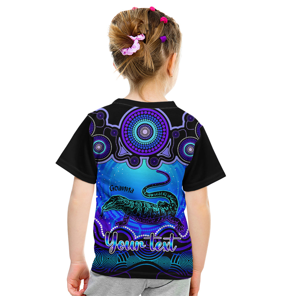 personalised-australia-capricorn-goanna-zodiac-kid-t-shirt-auz-astrology-aboriginal-blue