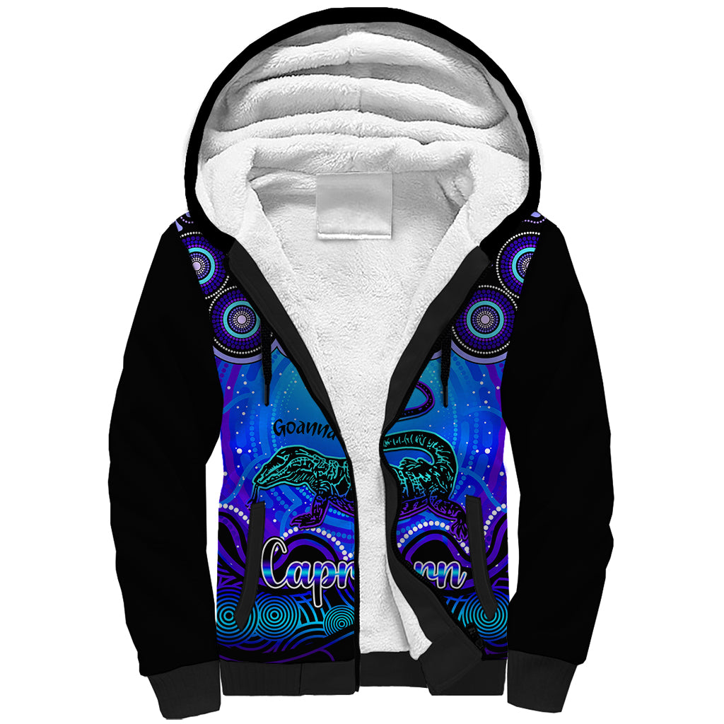 personalised-australia-capricorn-goanna-zodiac-sherpa-hoodie-auz-astrology-aboriginal-blue