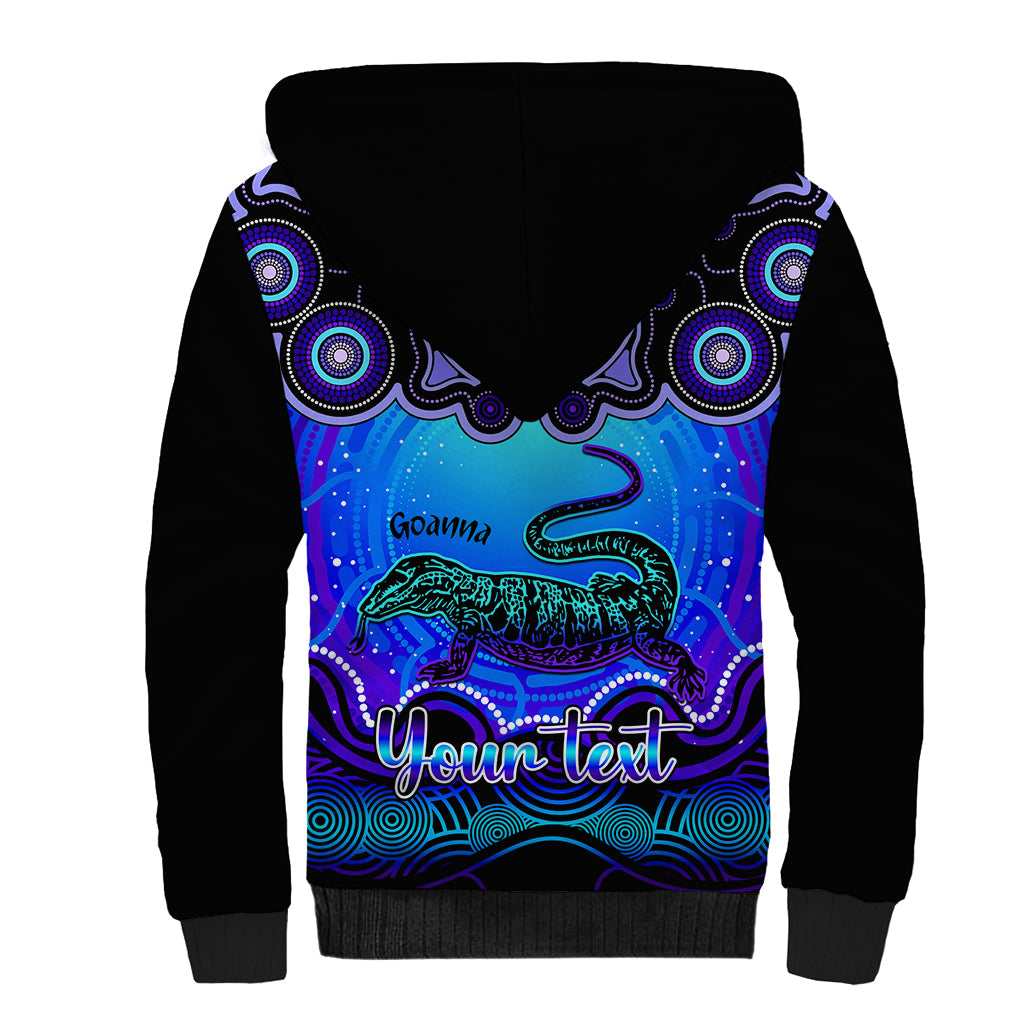 personalised-australia-capricorn-goanna-zodiac-sherpa-hoodie-auz-astrology-aboriginal-blue