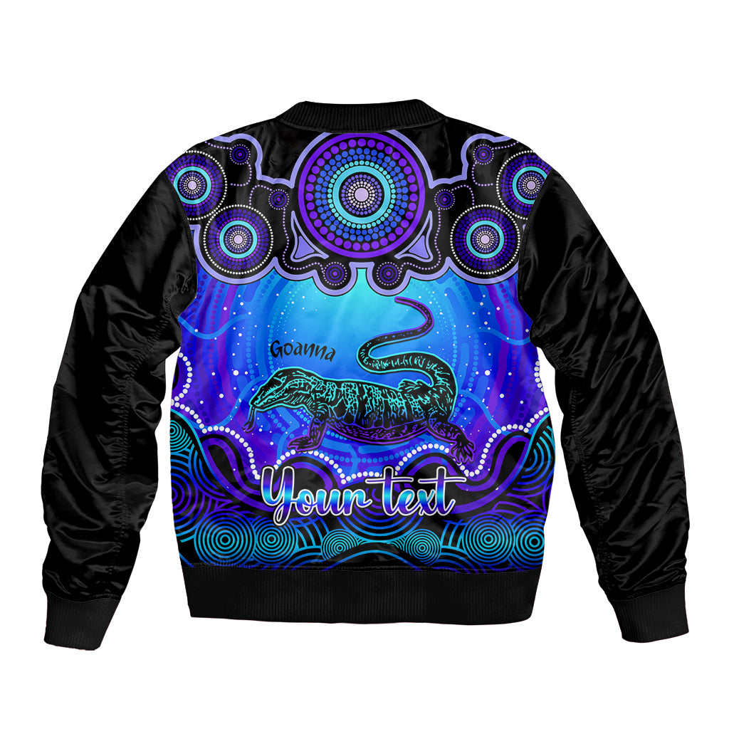 personalised-australia-capricorn-goanna-zodiac-sleeve-zip-bomber-jacket-auz-astrology-aboriginal-blue