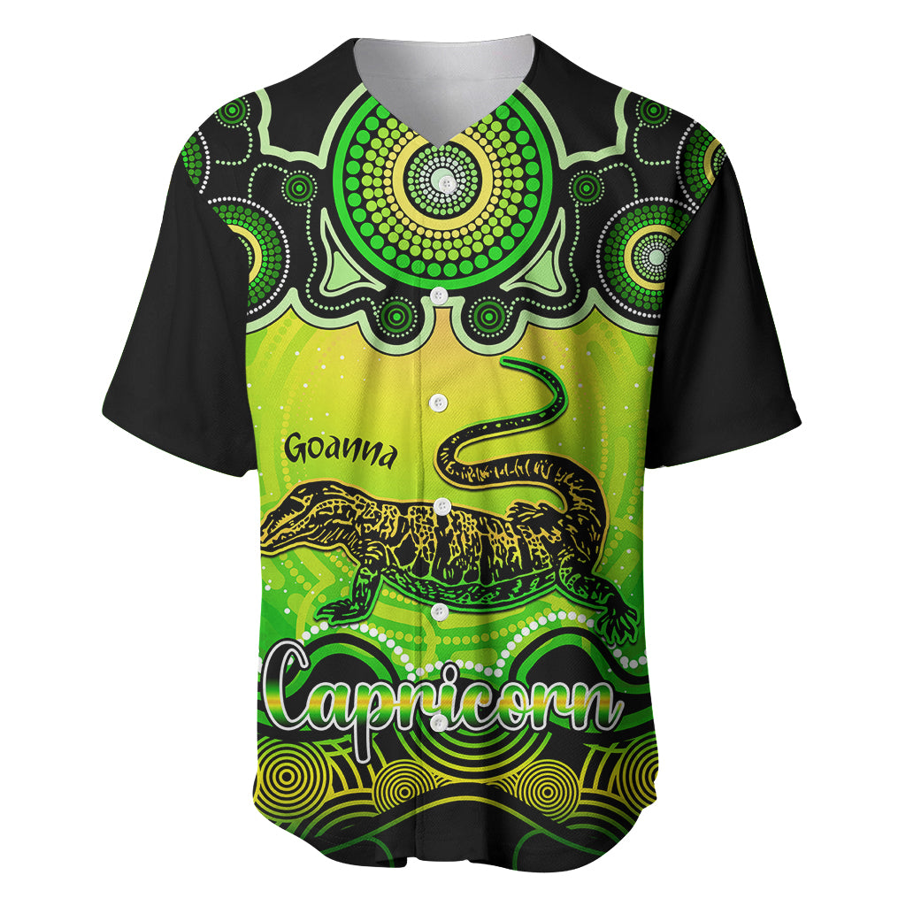 personalised-australia-capricorn-goanna-zodiac-baseball-jersey-auz-astrology-aboriginal-green