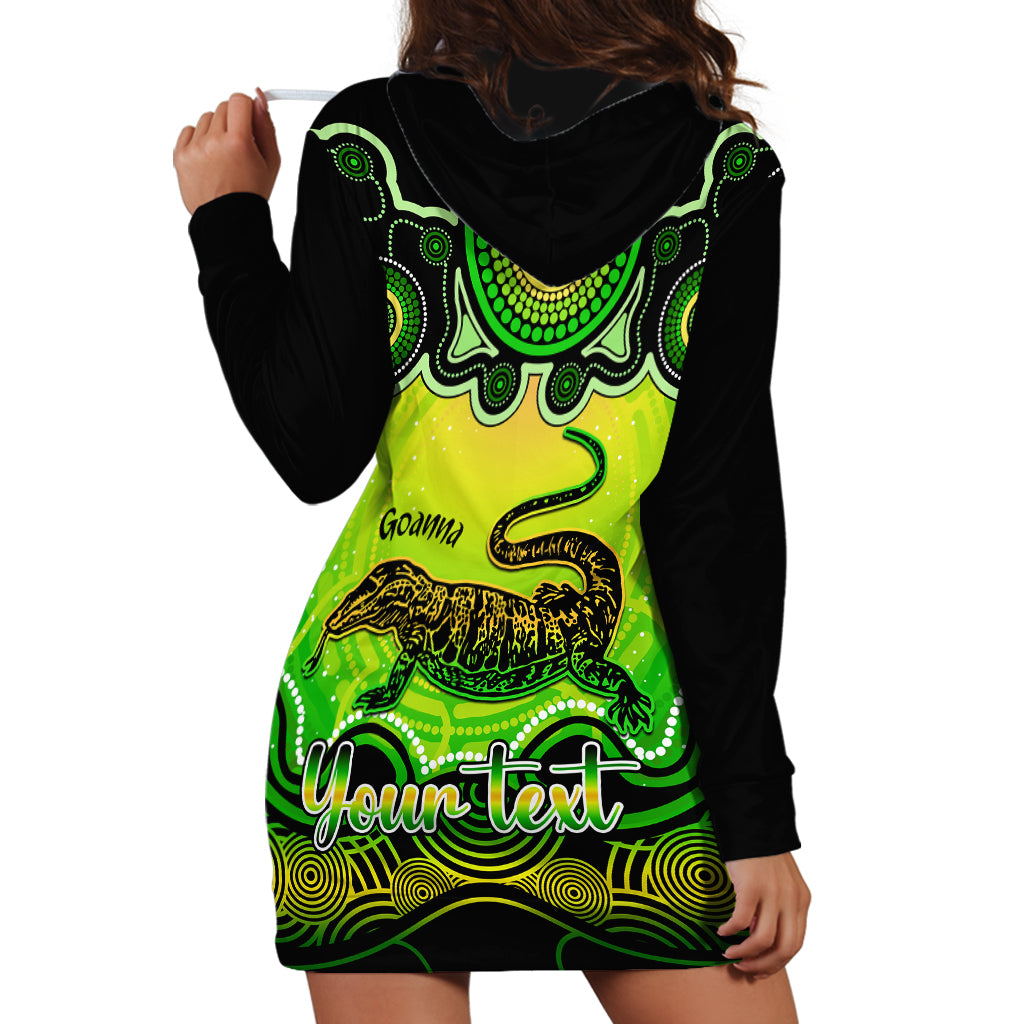 personalised-australia-capricorn-goanna-zodiac-hoodie-dress-auz-astrology-aboriginal-green