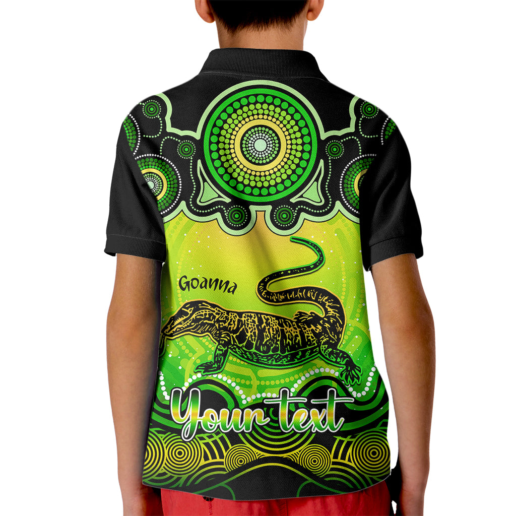 personalised-australia-capricorn-goanna-zodiac-kid-polo-shirt-auz-astrology-aboriginal-green