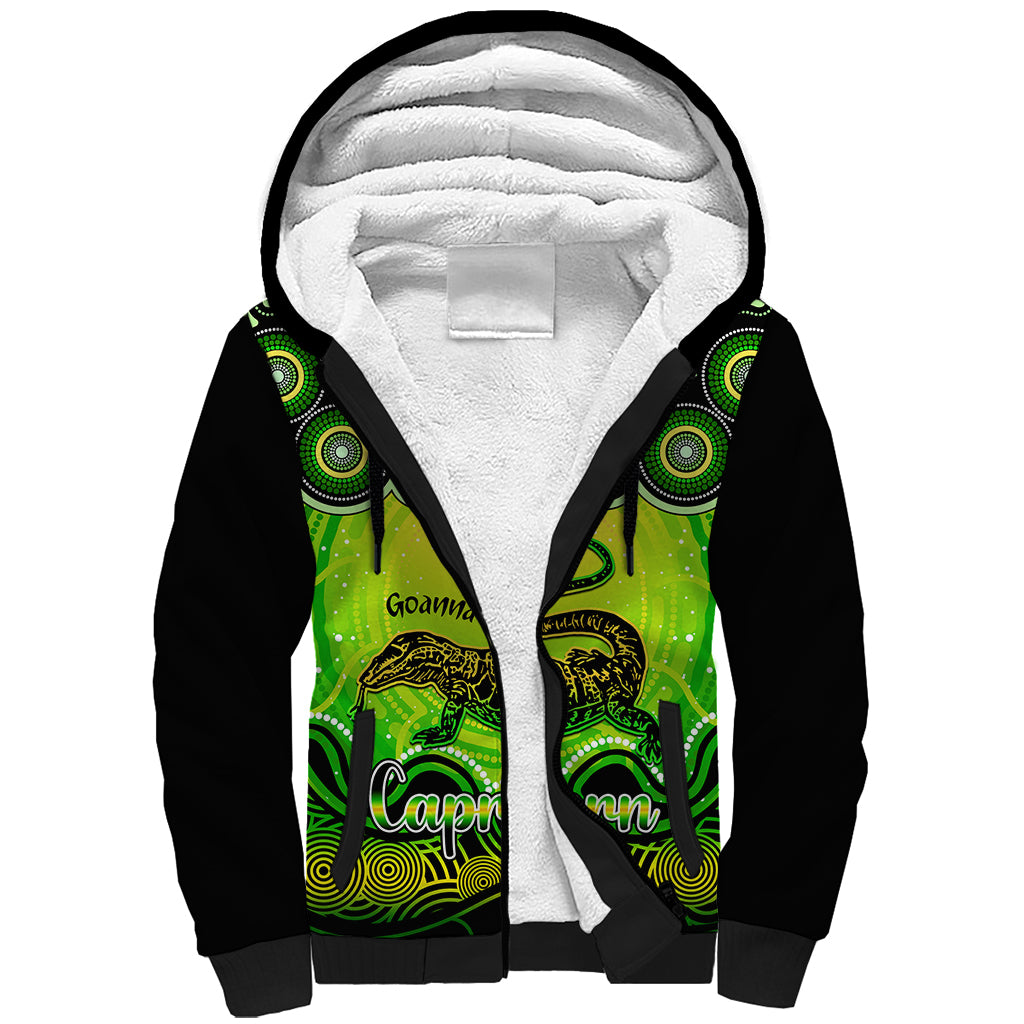 personalised-australia-capricorn-goanna-zodiac-sherpa-hoodie-auz-astrology-aboriginal-green