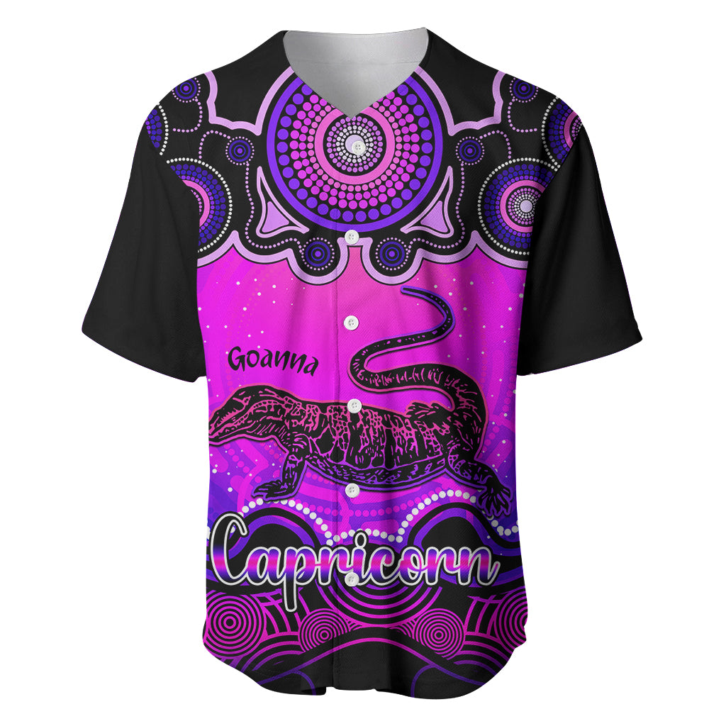 personalised-australia-capricorn-goanna-zodiac-baseball-jersey-auz-astrology-aboriginal-magenta