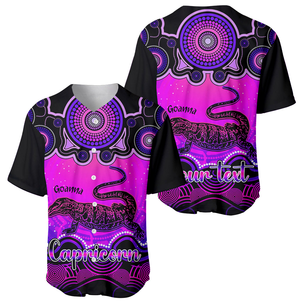 personalised-australia-capricorn-goanna-zodiac-baseball-jersey-auz-astrology-aboriginal-magenta