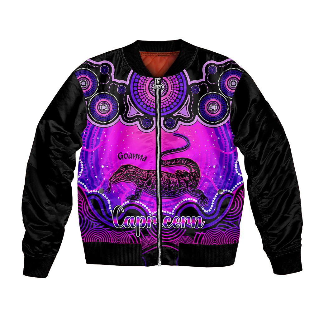 personalised-australia-capricorn-goanna-zodiac-bomber-jacket-auz-astrology-aboriginal-magenta