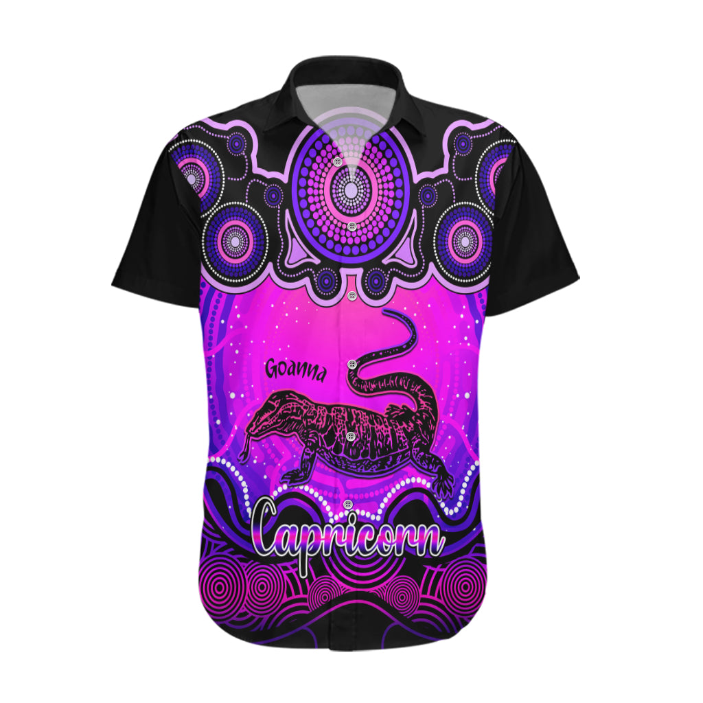 personalised-australia-capricorn-goanna-zodiac-hawaiian-shirt-auz-astrology-aboriginal-magenta