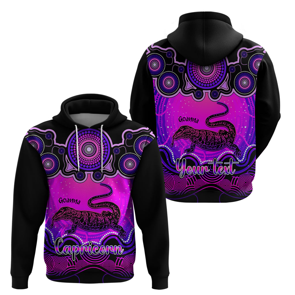 personalised-australia-capricorn-goanna-zodiac-hoodie-auz-astrology-aboriginal-magenta