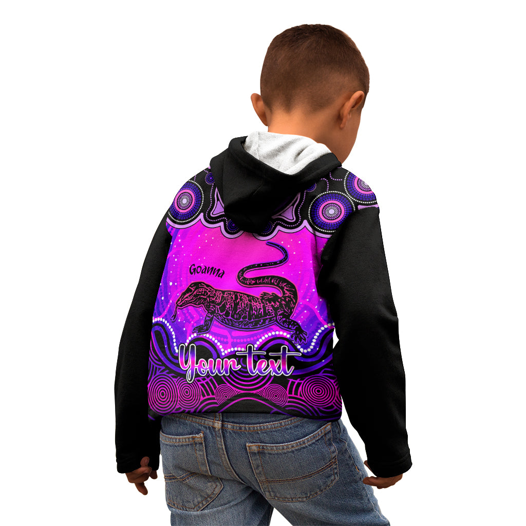 personalised-australia-capricorn-goanna-zodiac-kid-hoodie-auz-astrology-aboriginal-magenta