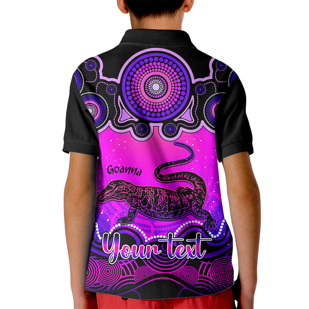 personalised-australia-capricorn-goanna-zodiac-kid-polo-shirt-auz-astrology-aboriginal-magenta