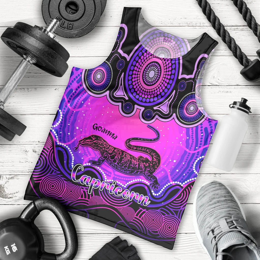 personalised-australia-capricorn-goanna-zodiac-men-tank-top-auz-astrology-aboriginal-magenta