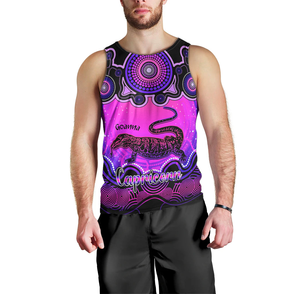 personalised-australia-capricorn-goanna-zodiac-men-tank-top-auz-astrology-aboriginal-magenta