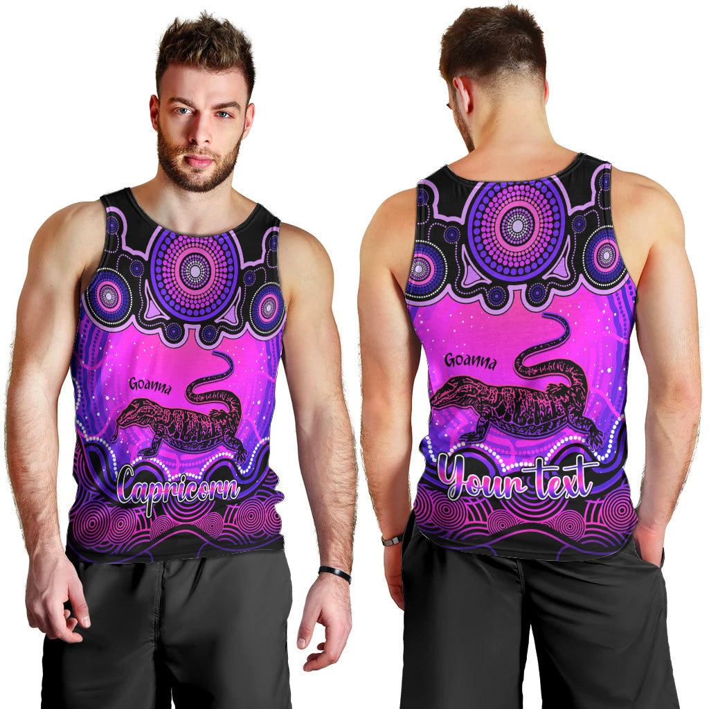 personalised-australia-capricorn-goanna-zodiac-men-tank-top-auz-astrology-aboriginal-magenta