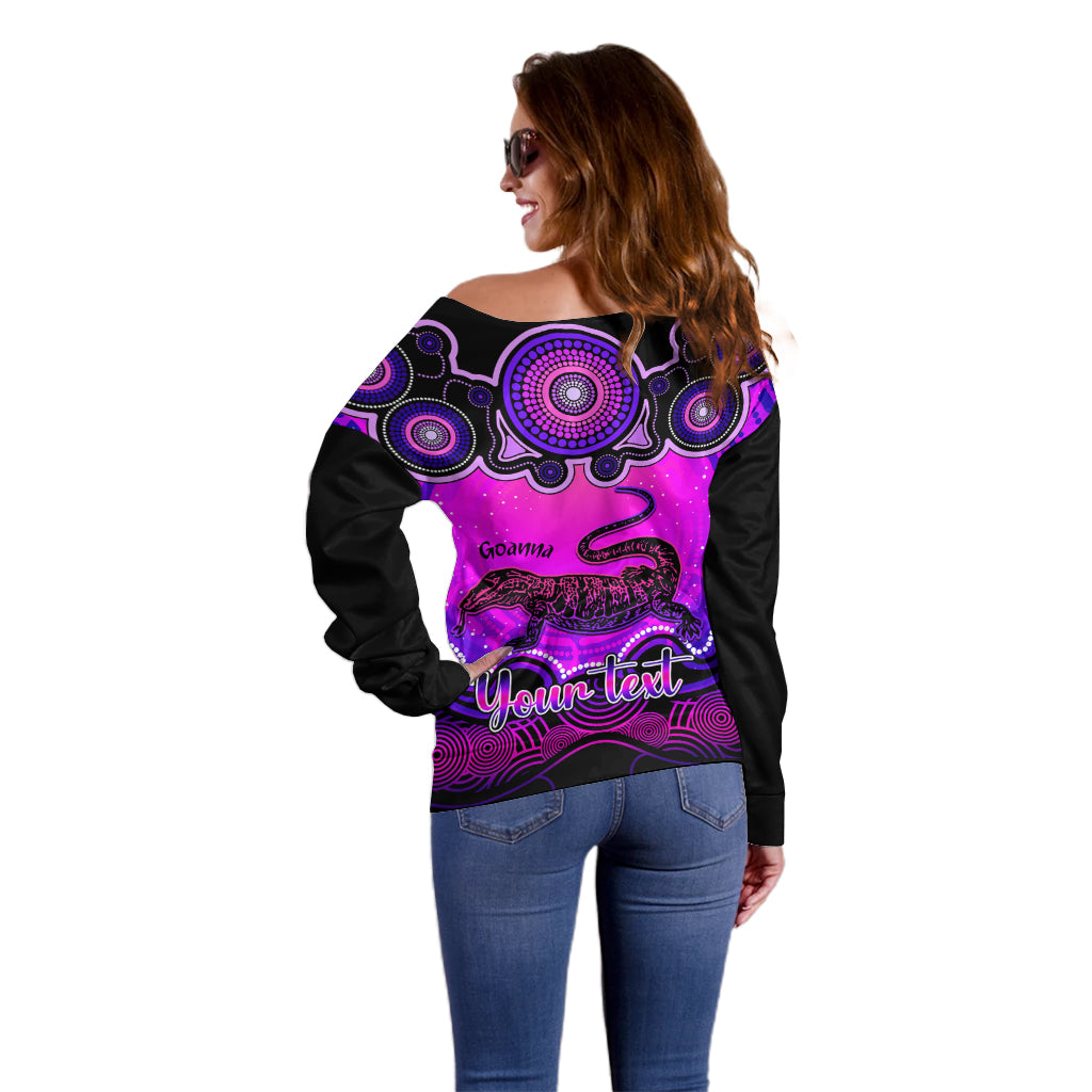 personalised-australia-capricorn-goanna-zodiac-off-shoulder-sweater-auz-astrology-aboriginal-magenta