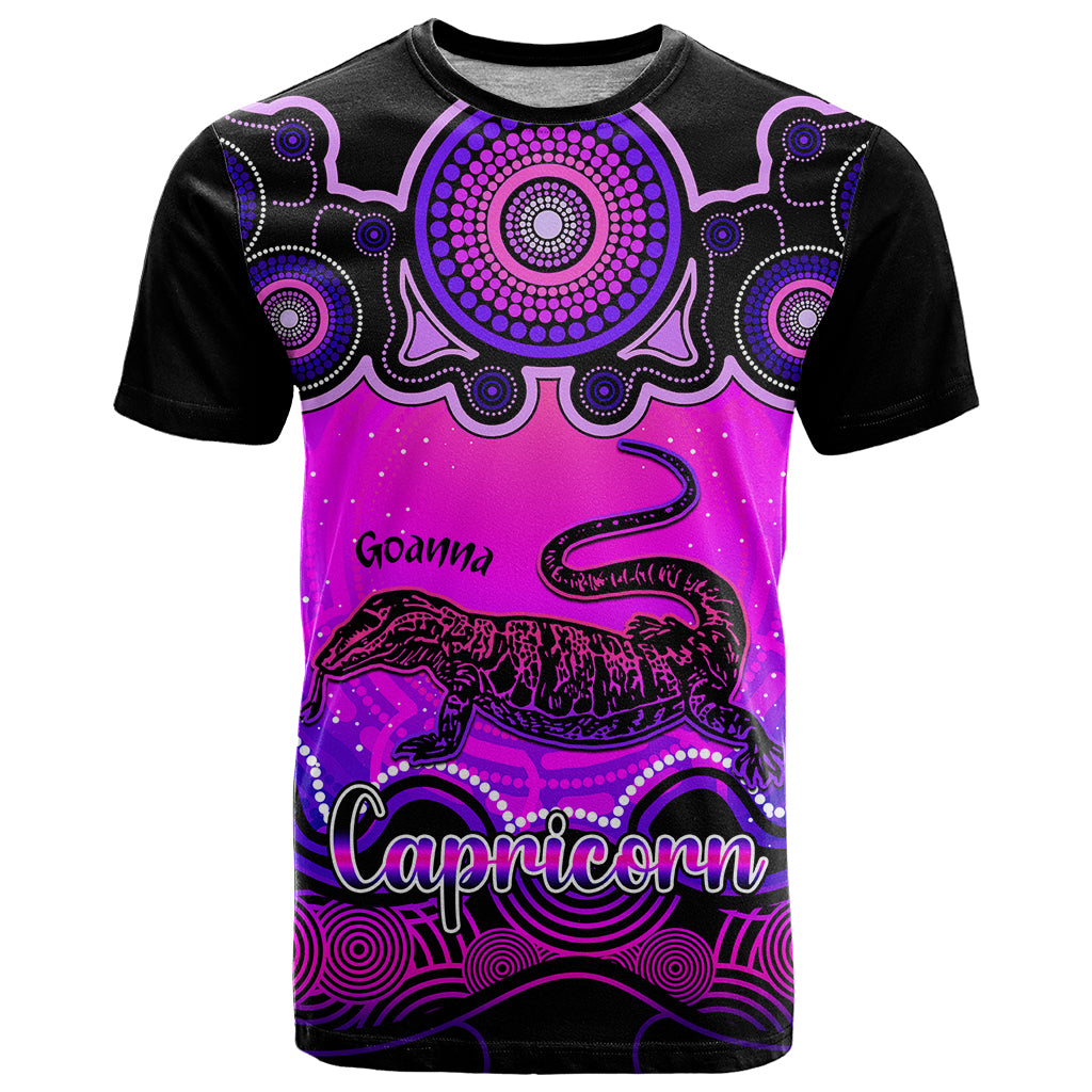 personalised-australia-capricorn-goanna-zodiac-t-shirt-auz-astrology-aboriginal-magenta