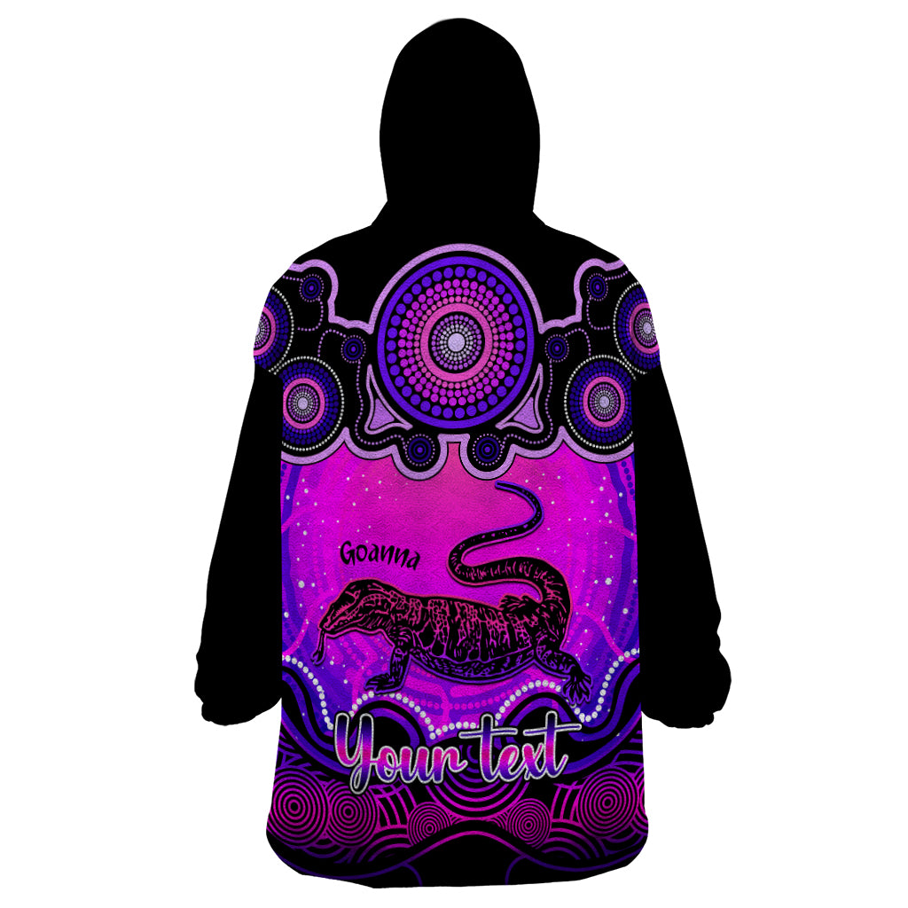 personalised-australia-capricorn-goanna-zodiac-wearable-blanket-hoodie-auz-astrology-aboriginal-magenta