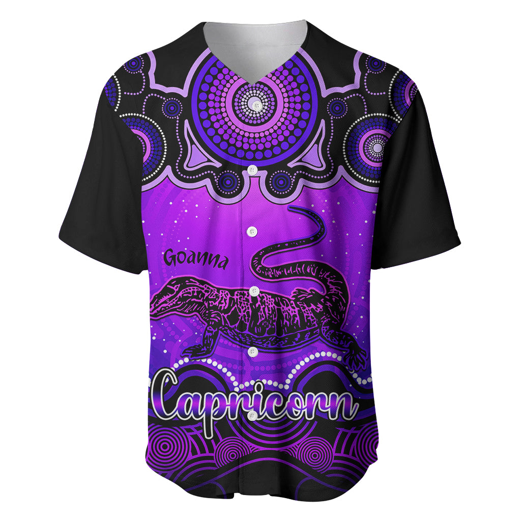 personalised-australia-capricorn-goanna-zodiac-baseball-jersey-auz-astrology-aboriginal-purple