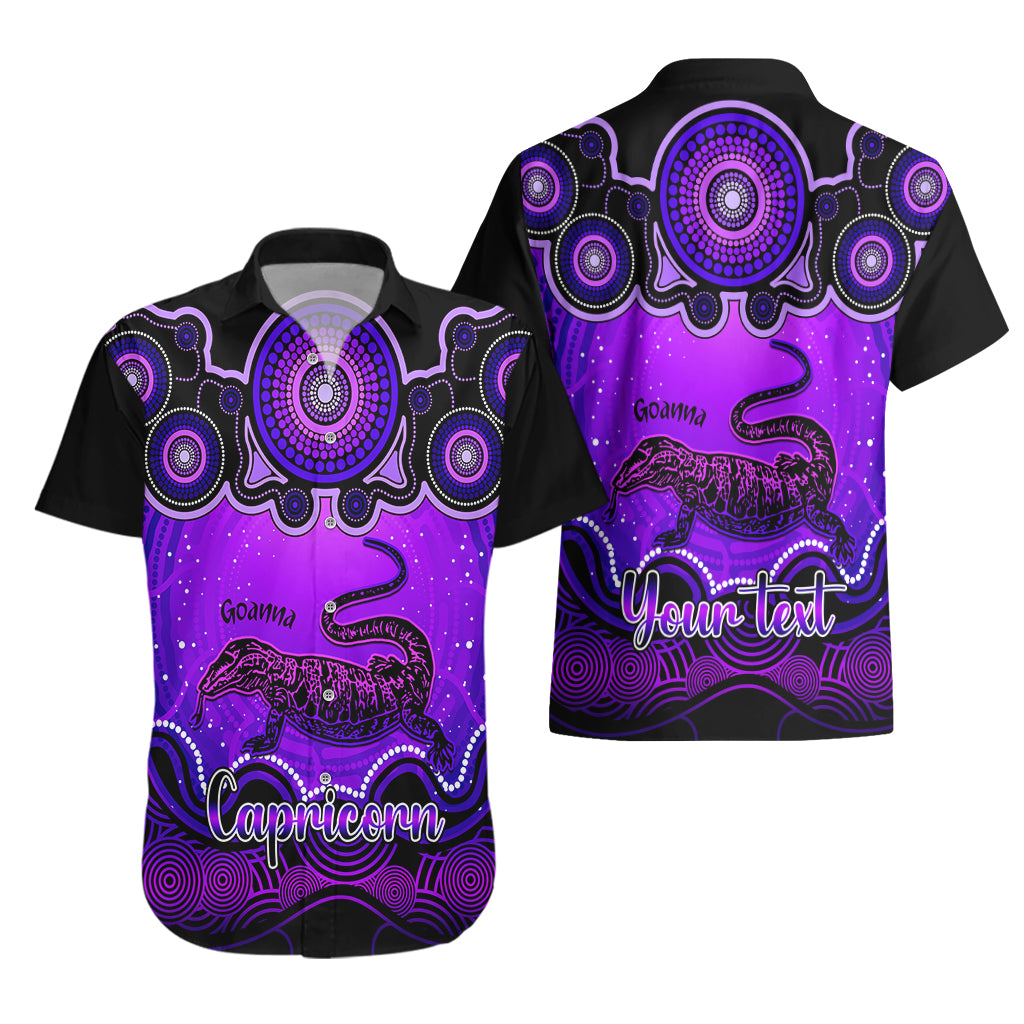 personalised-australia-capricorn-goanna-zodiac-hawaiian-shirt-auz-astrology-aboriginal-purple