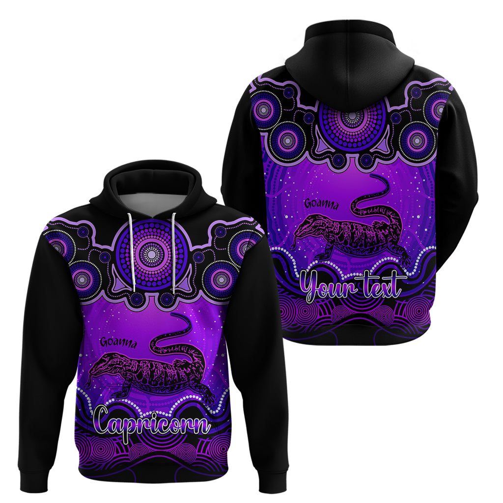 personalised-australia-capricorn-goanna-zodiac-hoodie-auz-astrology-aboriginal-purple