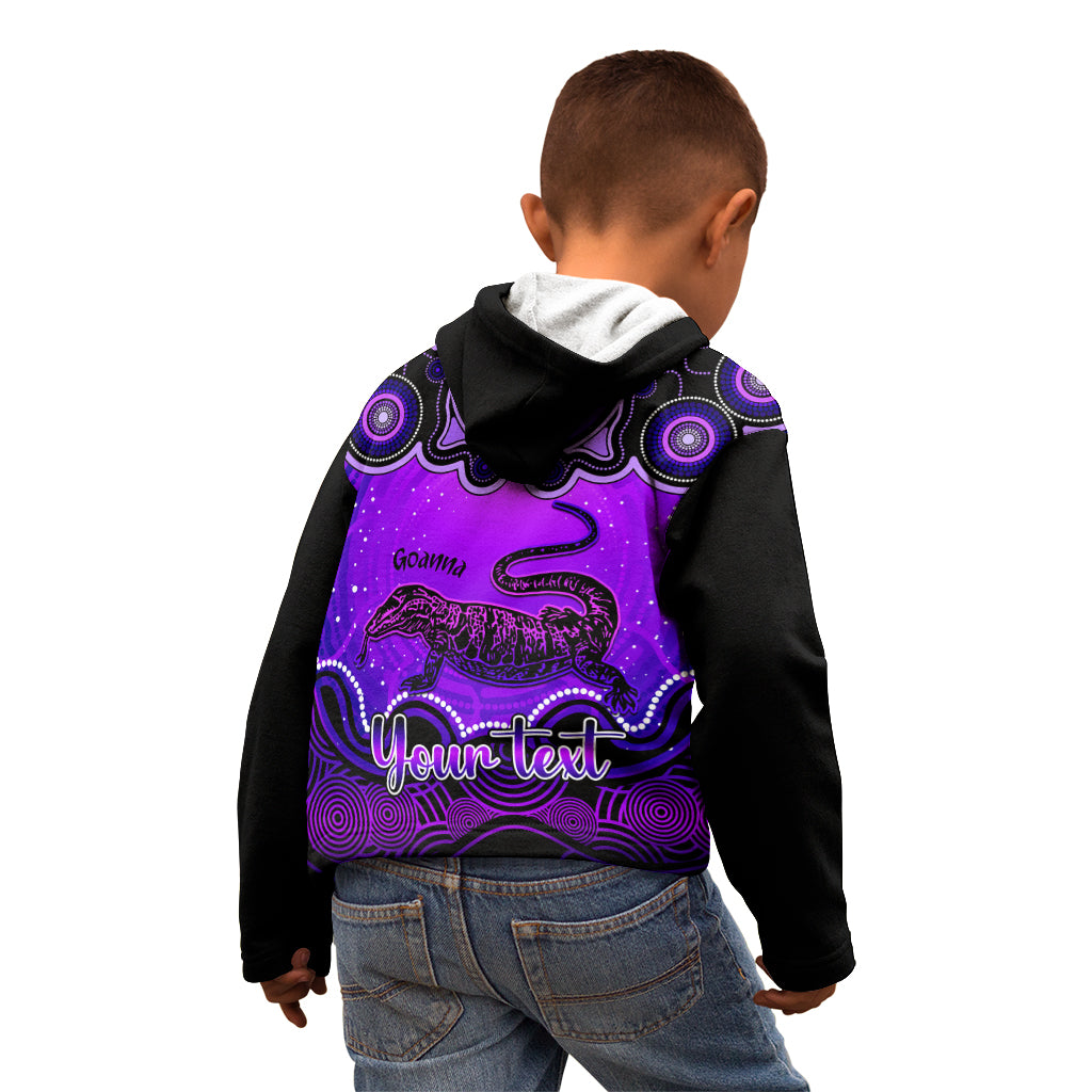 personalised-australia-capricorn-goanna-zodiac-kid-hoodie-auz-astrology-aboriginal-purple