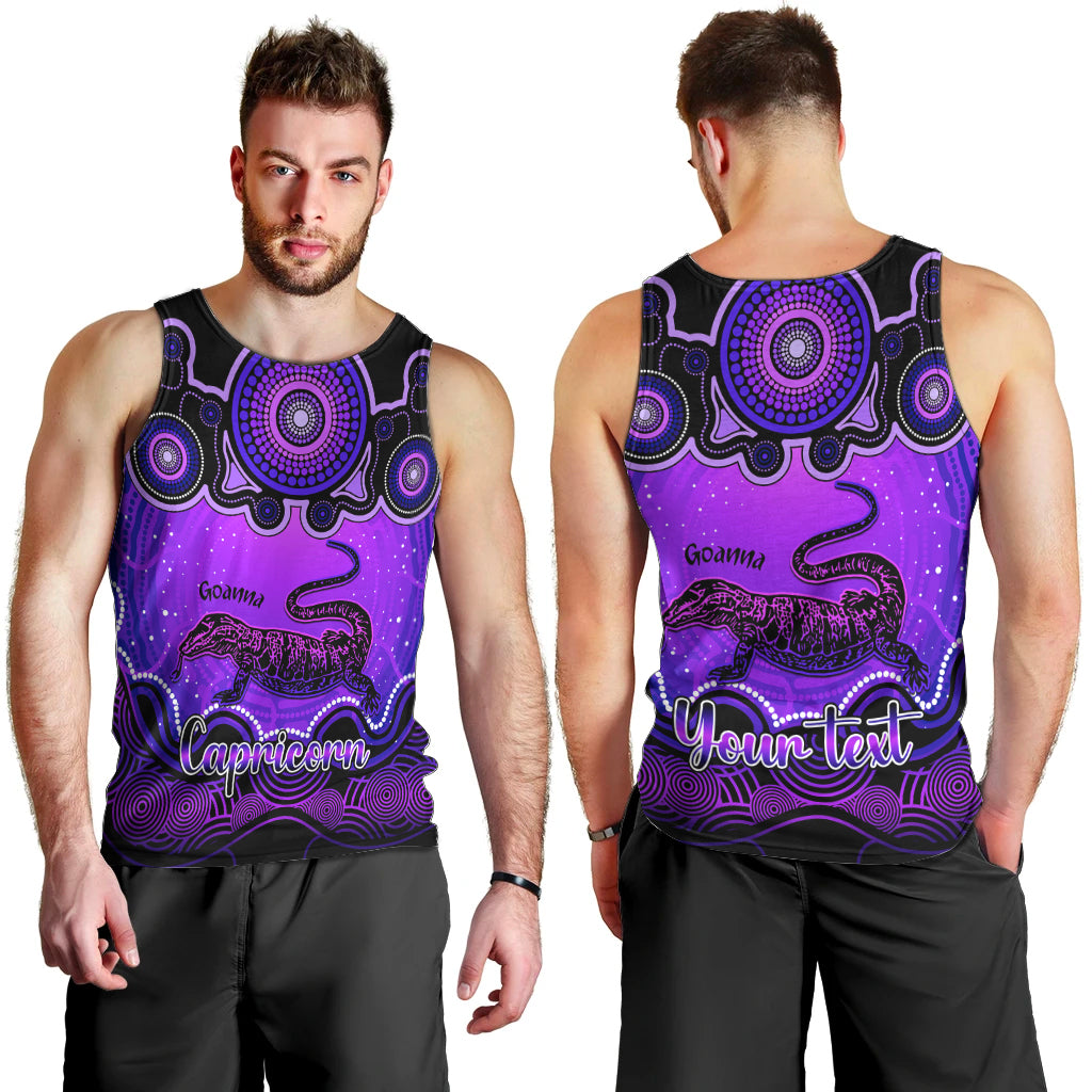 personalised-australia-capricorn-goanna-zodiac-men-tank-top-auz-astrology-aboriginal-purple